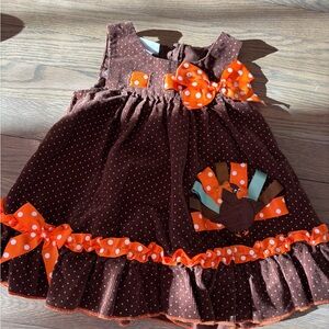 Bonnie Baby Brown and Orange Polka Dot Dress